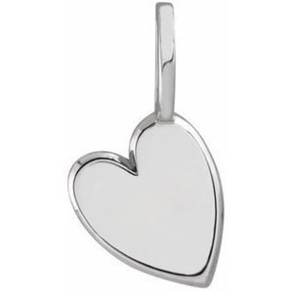Kazi Luxury 14K White Engravable Sideways Heart Pendant